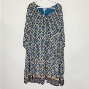 Ryllace geometric patterned midi dress size 20